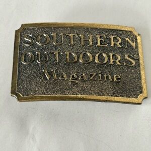 Southern Outdoors Magazine Brass Belt Buckle - Gold & Dark Bronze